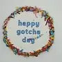Load image into Gallery viewer, HAPPY GOTCHA DAY BISCUIT decoration with colorful confetti for celebrating pet adoption.