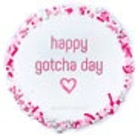 Load image into Gallery viewer, HAPPY GOTCHA DAY BISCUIT featuring a round biscuit with pink decorative accents and heartfelt message.