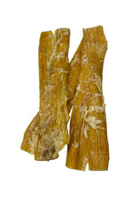 Load image into Gallery viewer, Two pieces of dried beef tendon on a white surface