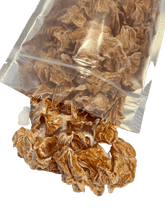 Load image into Gallery viewer, AUSSIE CHICKEN TRAINING TREATS in a resealable bag with dehydrated chicken pieces spilling out.