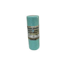 Load image into Gallery viewer, Roll of green hand tearing rags on a white background