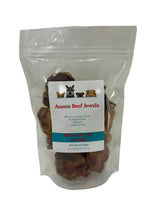 Load image into Gallery viewer, Bag of Aussie Beef Jewels pet treats with a label on a white background