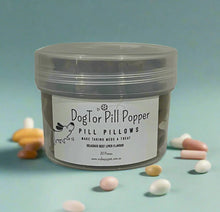 Load image into Gallery viewer, Dogtor Pill Popper's Pill Pillows make taking meds a treat! Beef Liver flavour from MY HAPPY PET ONLINE on a light blue background