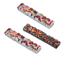 Load image into Gallery viewer, DOGGY GOCCIA BERRY & LIVER BAR trio of dog-safe treats with dried berries and yogurt topping.