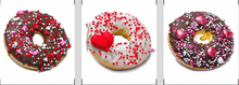 Load image into Gallery viewer, PAWFECT DOGGY DONUTS decorated with hearts and sprinkles, perfect for dogs to enjoy their own sweet treat.