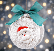 Load image into Gallery viewer, CHRISTMAS TREE BAUBLE featuring a festive Santa design, perfect for holiday celebrations with your pup.