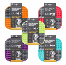 Load image into Gallery viewer, SLOMO LICKIMAT FOR DOGS in multiple colors to reduce stress and anxiety while feeding.
