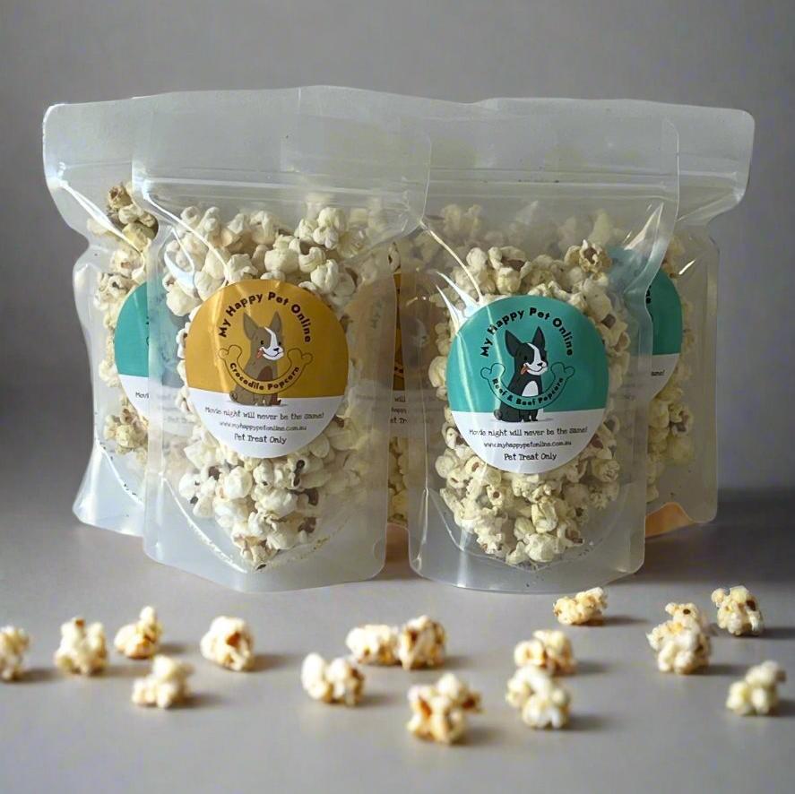 DOGGY POPCORN 2 Bags - Crocodile 20g + Reef & Beef 20g