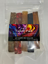 Load image into Gallery viewer, 5 marrowz puppy sticks in a pack with a colourful label "Variety Pack" 
