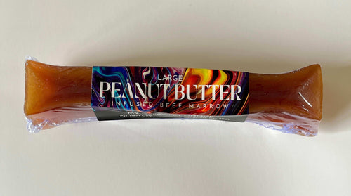 Large Peanut Butter infused beef marrow chew from My Happy Pet Online