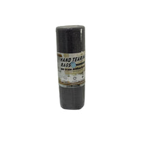 Load image into Gallery viewer, Roll of grey hand tearing rags with label on a white background
