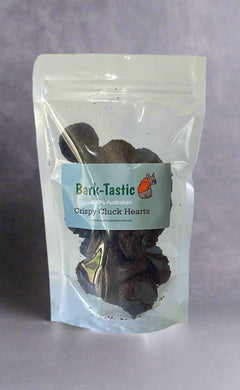 Bark-Tastic Crispy Cluck Hearts are a nutritious dehydrated dog treat that is 100% Australian from www.myhappypet.com.au