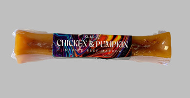 Extra Large Chicken & Pumpkin infused beef marrow chew from My Happy Pet Online