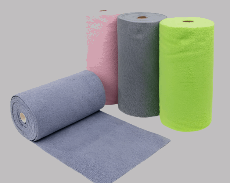 Microfibre Tear Away Cleaning Cloths in 4 colours - grey, pink, blue and green from My Happy Pet Online $12.50 per roll of 20 sheets.